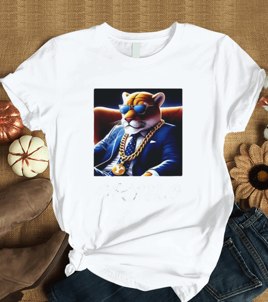 Jaylassoku Cosmo The Cougar in Sunglasses and Gold Chain T-Shirt