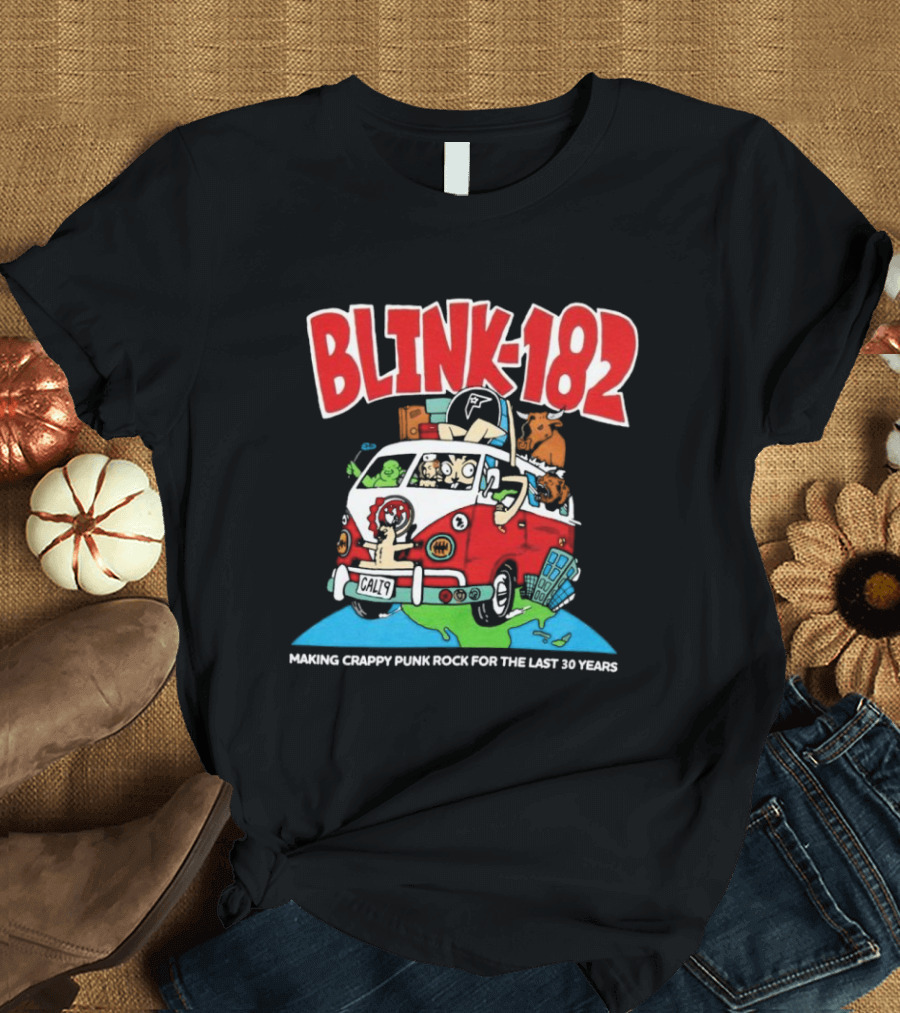 Blink-182 Making Crappy Punk Rock for the Last 30 Years Van Cartoon T-Shirt