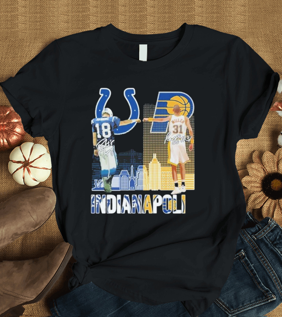 Indianapolis Colts Indiana Pacers Legends Fist Bump T-Shirt