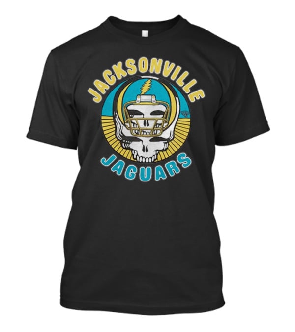 Jacksonville Jaguars Grateful Dead Skull Lightning Bolt Helmet Collaboration T-Shirt