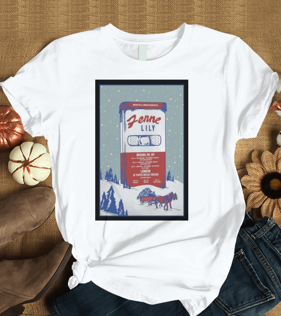Fenne Lily December Brooklyn London Concert Tour Dates Poster Winter Scene T-Shirt