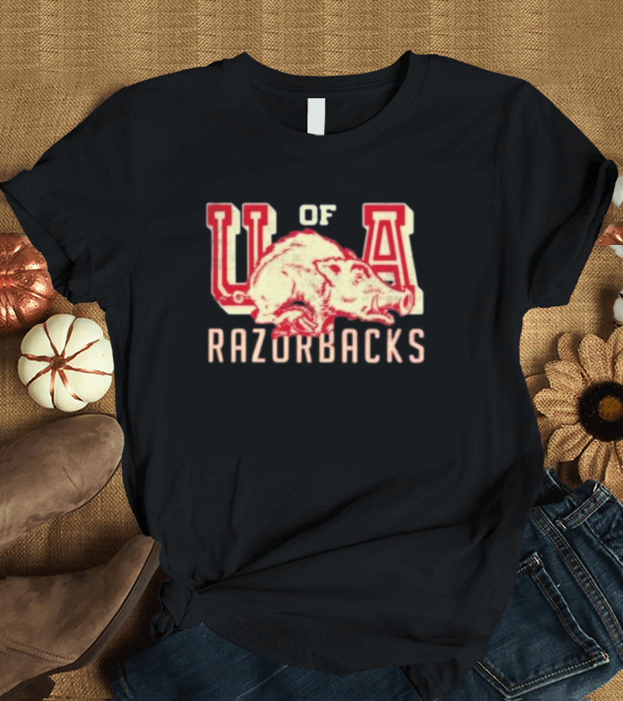 U of A Razorbacks Retro Script University of Arkansas Vault T-Shirt