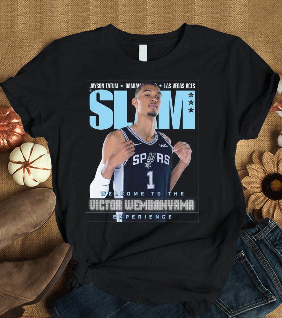 SLAM 247 Cover Featuring Jayson Tatum and Victor Wembanyama Spurs Experience T-Shirt