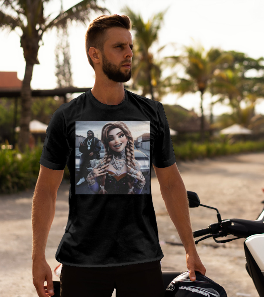 Anna Disney Grill Tattooed Street Style With Braids And Bling T-Shirt