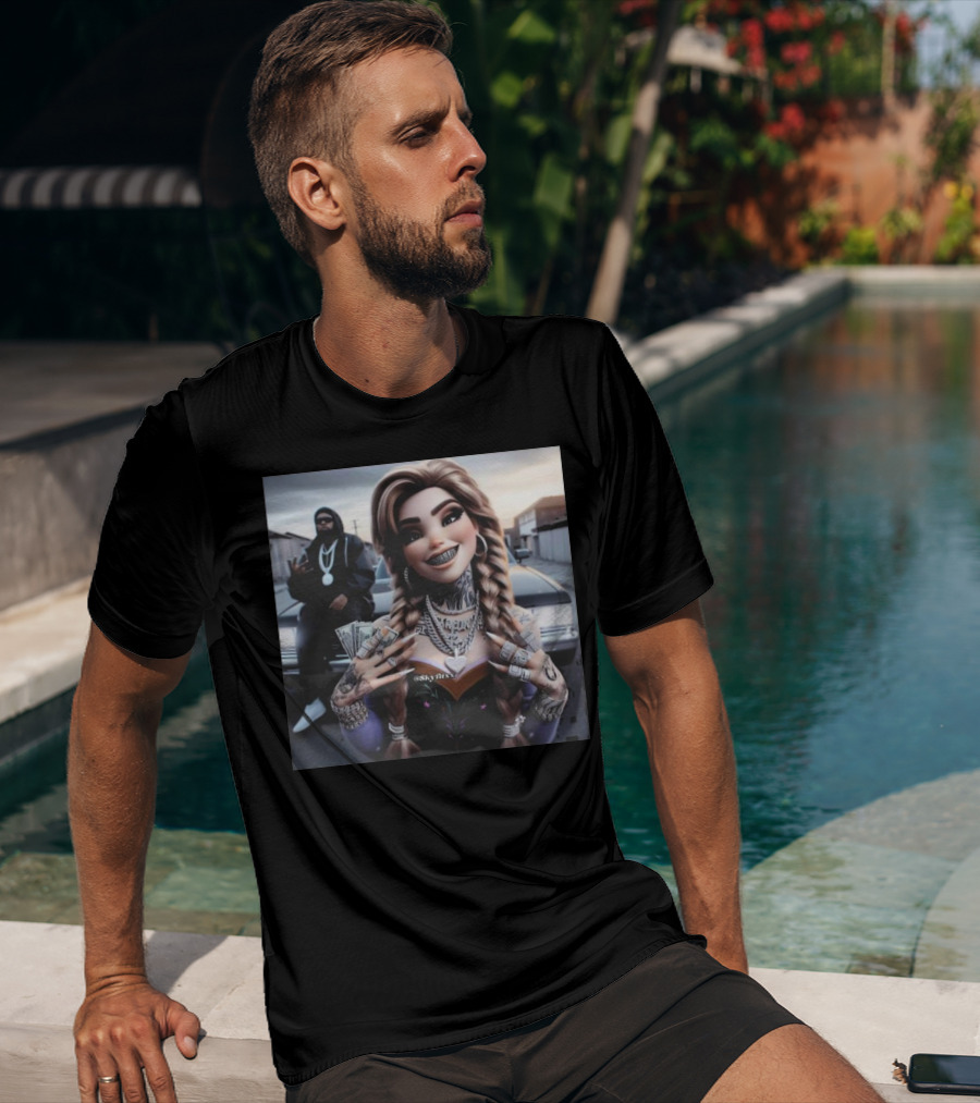 Anna Disney Grill Tattooed Street Style With Braids And Bling T-Shirt