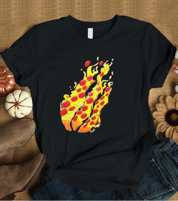T-Shirt: Preston Stylez Fire Pizza Flaming Pepperoni Blaze T-Shirt Preston Stylez Fire Pizza Flaming Pepperoni Blaze T-Shirt