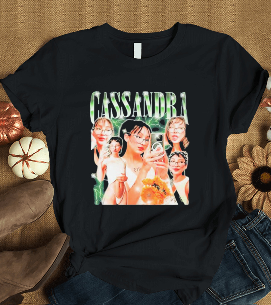 Cassandra Milkheavens Selfies 90s Aesthetic Collage with Lightning Background T-Shirt