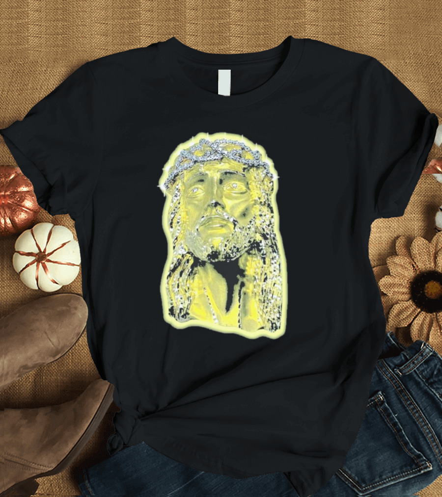 Jesus Piece Gold Diamond Crown of Thorns Iconic Christian T-Shirt