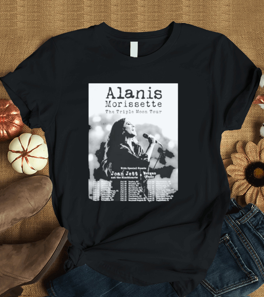 Alanis Morissette The Triple Moon Tour with Special Guests Joan Jett and the Blackhearts Morgan Wade Tour Dates T-Shirt