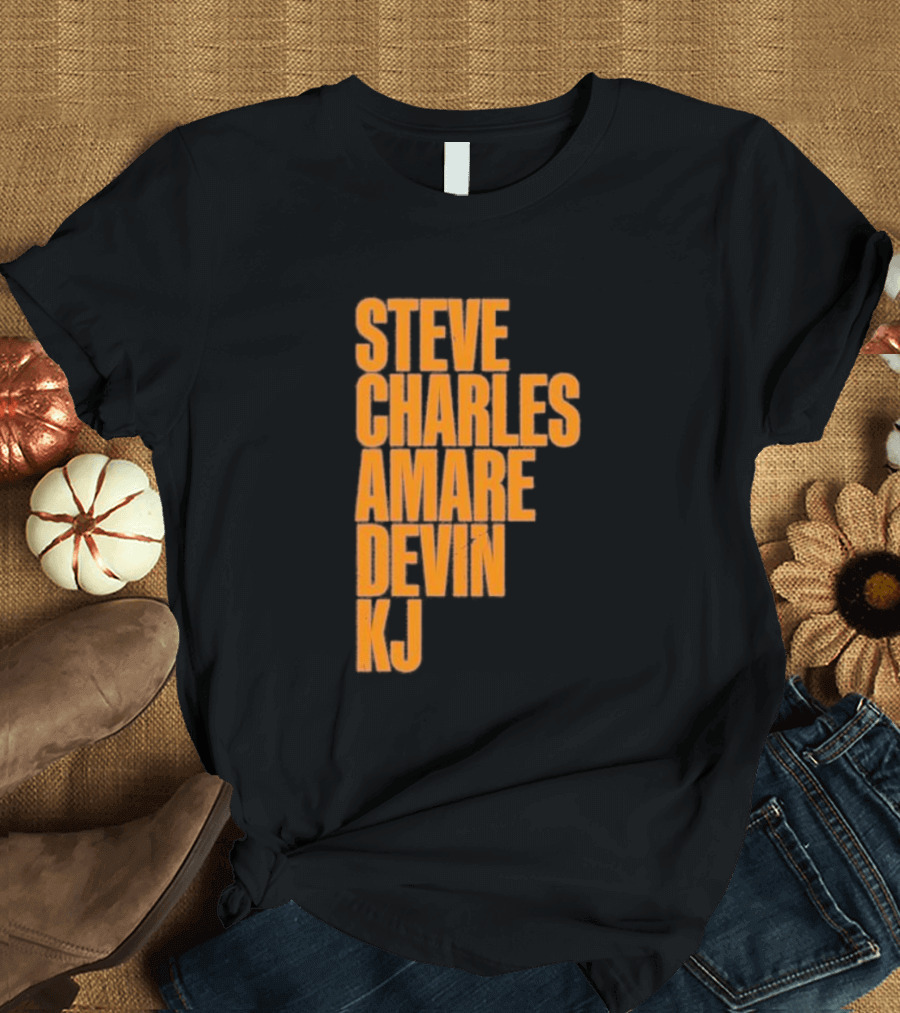 Steve Charles Amare Devin KJ Basketball Legends T-Shirt