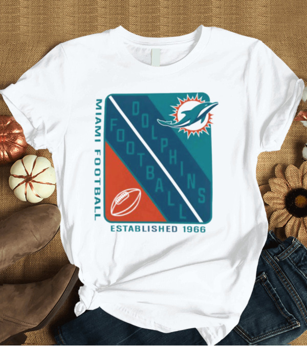 T-Shirt: Miami Dolphins Football Established 1966 Logo Shield T-Shirt Miami Dolphins Football Established 1966 Logo Shield T-Shirt
