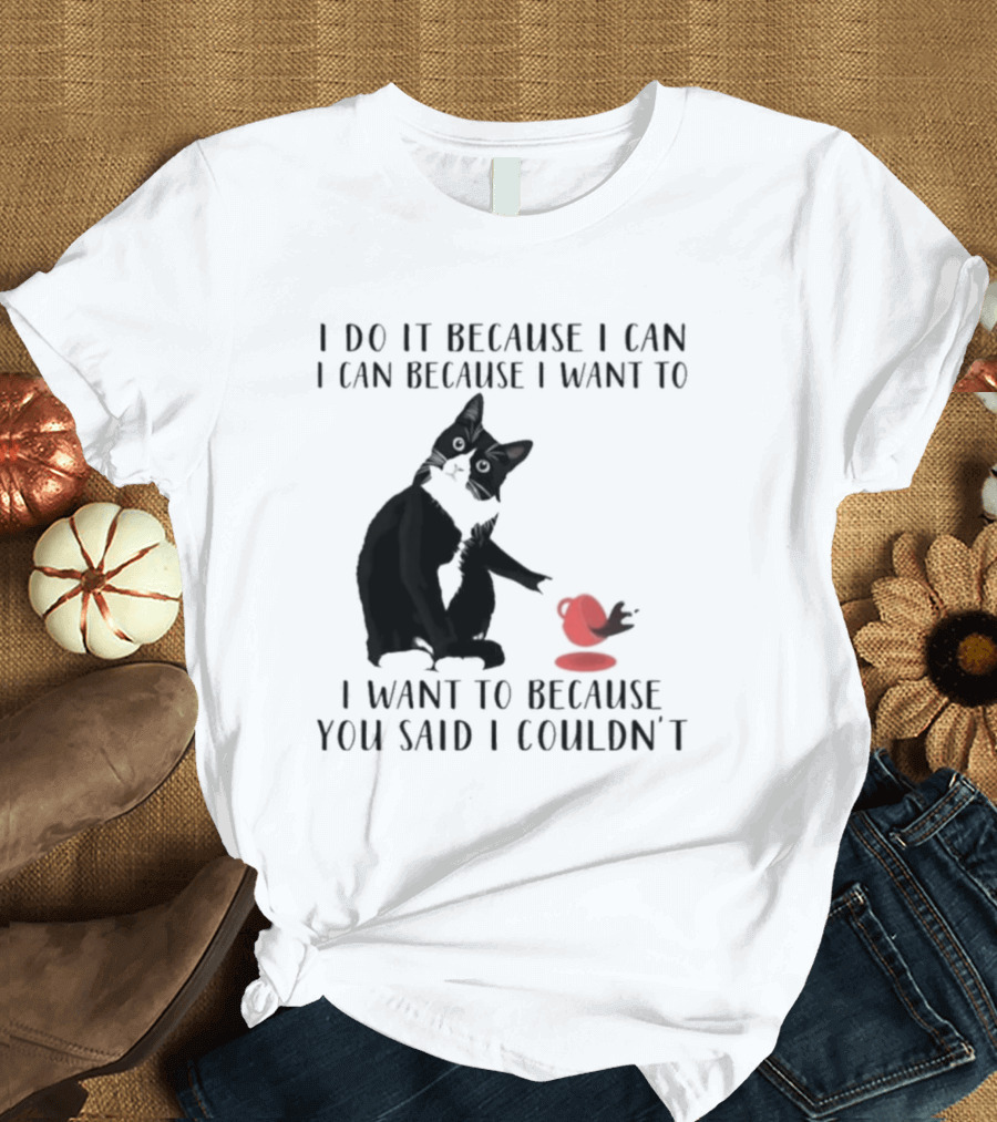 I Do It Because I Can I Can Because I Want To I Want To Because You Said I Couldn't Cat and Yarn T-Shirt