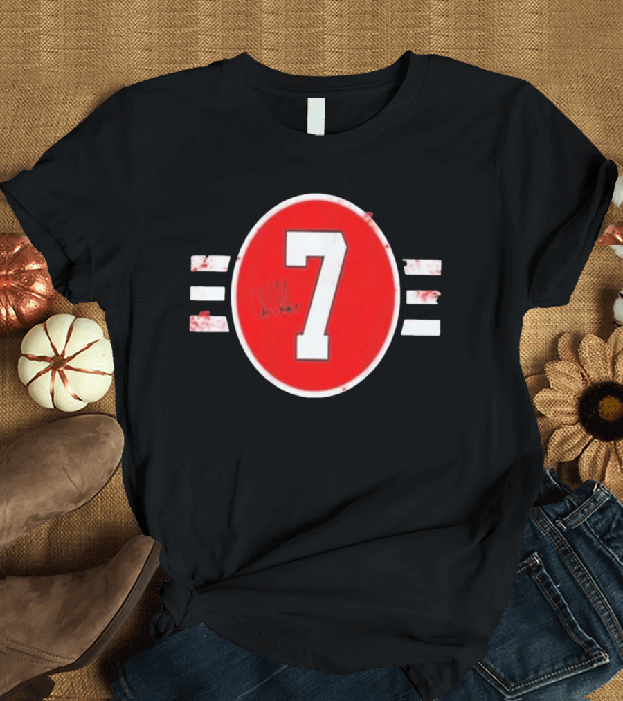 Chicago Blackhawks 7 Chris Chelios Hockey Number Red Black White T-Shirt
