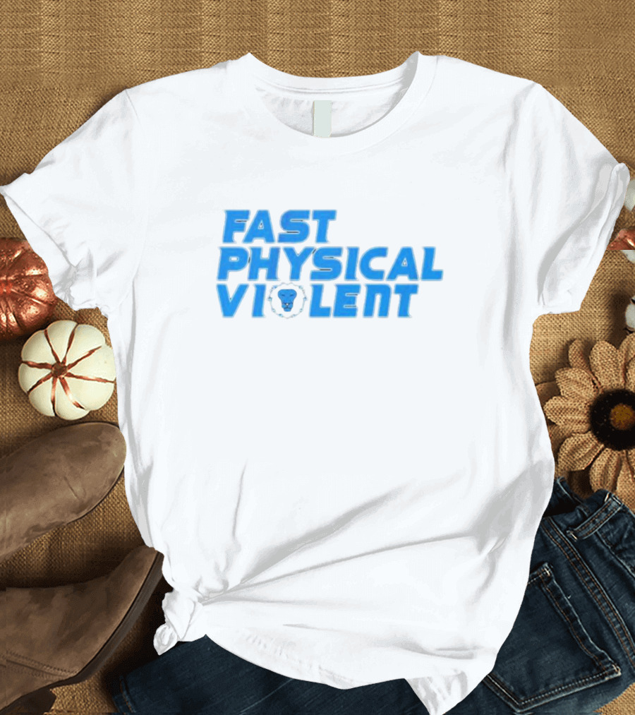 Detroit Football Fast Physical Violent Lion T-Shirt