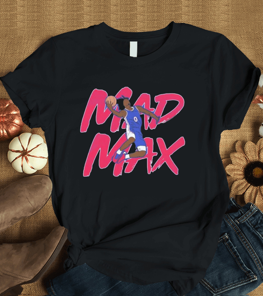 Mad Max Basketball Player Dunking with Ball in Hand T-Shirt