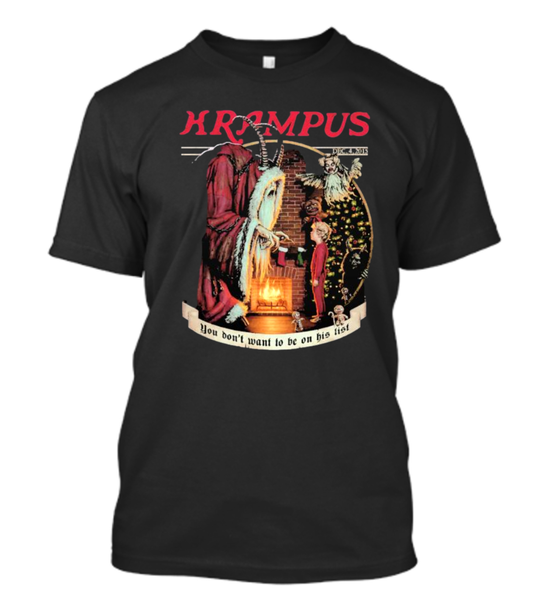 Krampus You Don't Want To Be On His List Christmas Scene T-Shirt