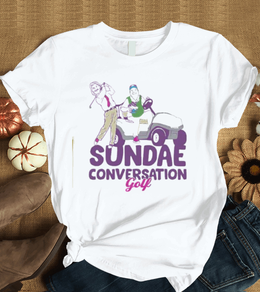 Sundae Conversation Golf Cart Humor Fun T-Shirt