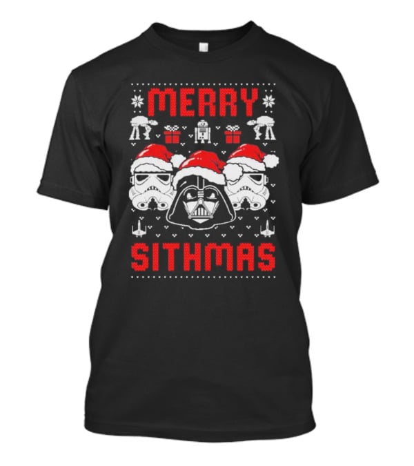 Merry Sithmas Star Wars Darth Vader Stormtrooper Santa Robot Holiday T-Shirt
