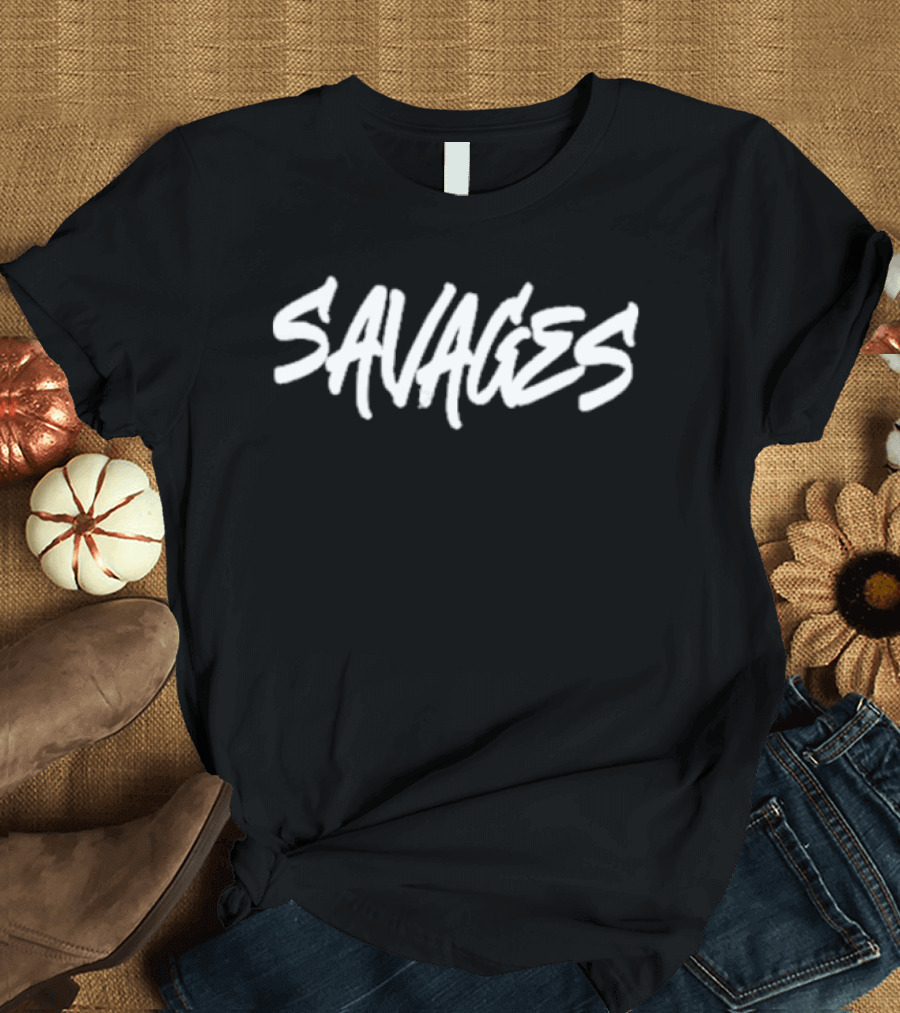 Black Savages Text T-Shirt