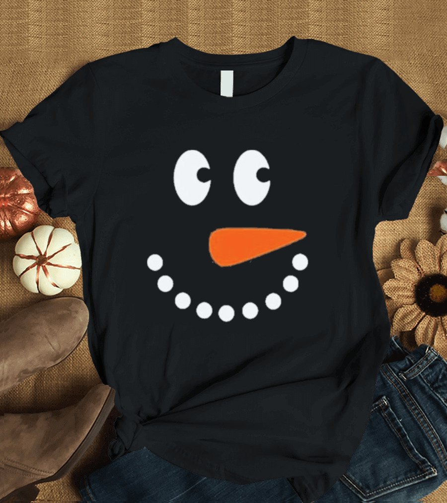 Joyful Snowman Face Christmas Holiday T-Shirt