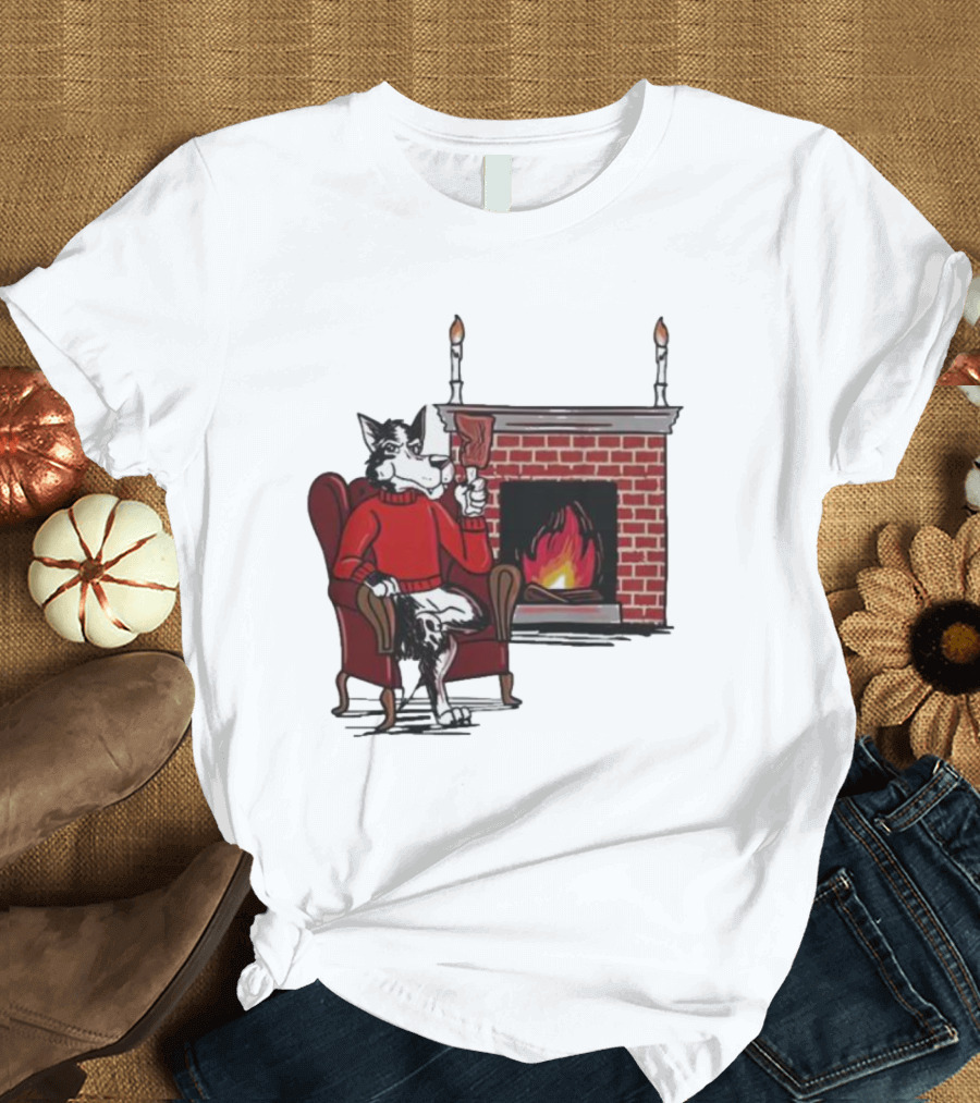 Ncs Fireplace Cozy Winter Wolf by the Hearth T-Shirt
