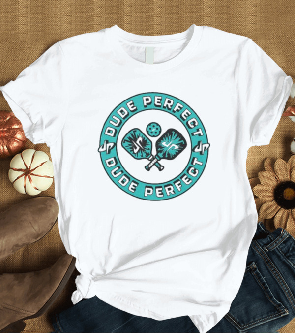 T-Shirt: Dude Perfect Pickleball Paddle and Ball Circular T-Shirt Dude Perfect Pickleball Paddle and Ball Circular T-Shirt