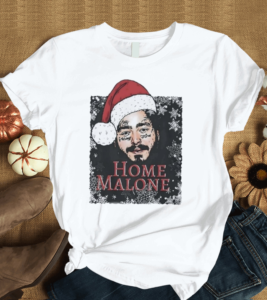Home Malone Swea Funny Christmas Sweathirt Home Alone Sweathirt Ghost Malone Post Malone Dallas Cowboys Snowflakes Santa Hat T-Shirt