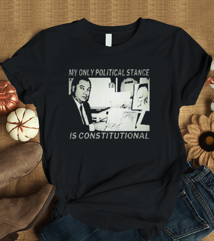Bill Cooper My Only Political Stance Is Constitutional Office Desk Scene T-Shirt
