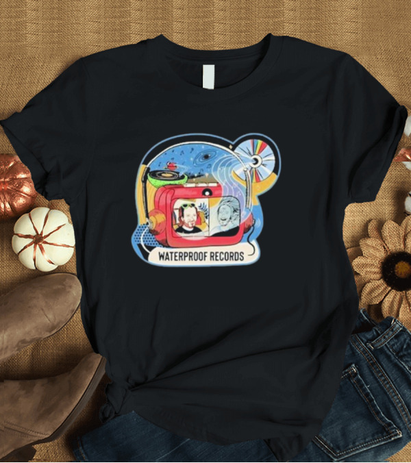 T-Shirt: Waterproof Records Cosmic Vinyl and TV Adventure T-Shirt Waterproof Records Cosmic Vinyl and TV Adventure T-Shirt
