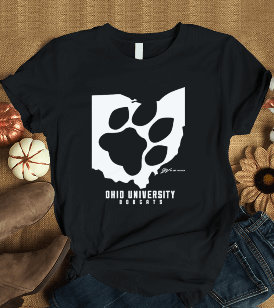 Ohio University Bobcats Paw Prints T-Shirt
