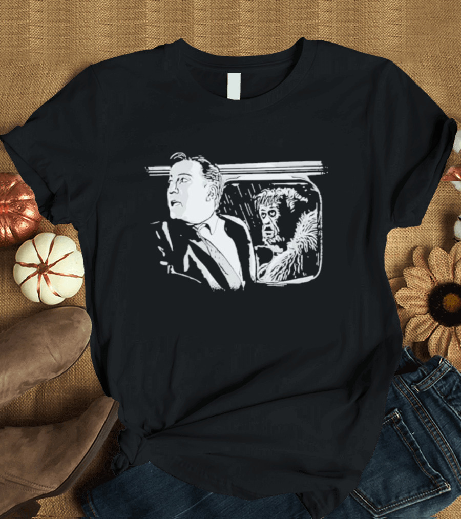 Nightmare at 20000 Feet Twilight Zone Classic Scene with Gremlin Aircraft Passenger T-Shirt