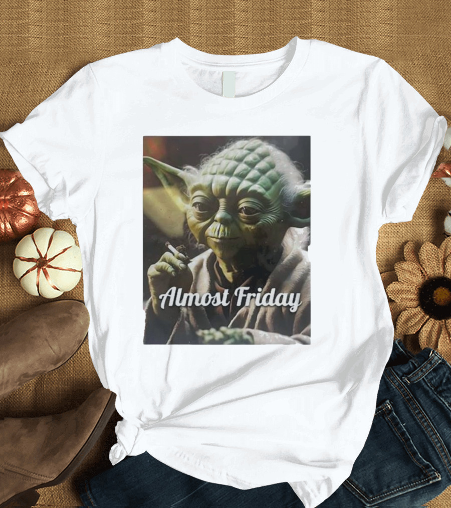 Almost Friday Yoda Star Wars Smoking T-Shirt