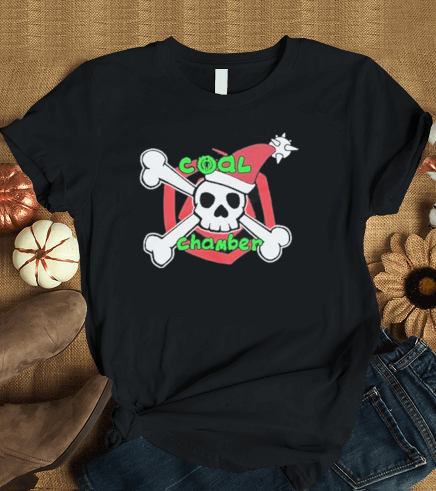 Coal Chamber Christmas Skull Santa Hat Bones T-Shirt