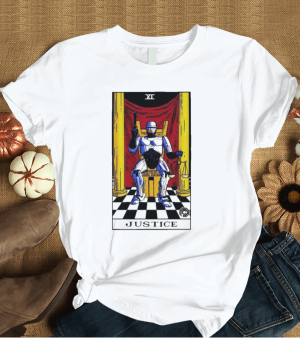 T-Shirt: XI Justice Tarot Robo Enforcer T-Shirt XI Justice Tarot Robo Enforcer T-Shirt