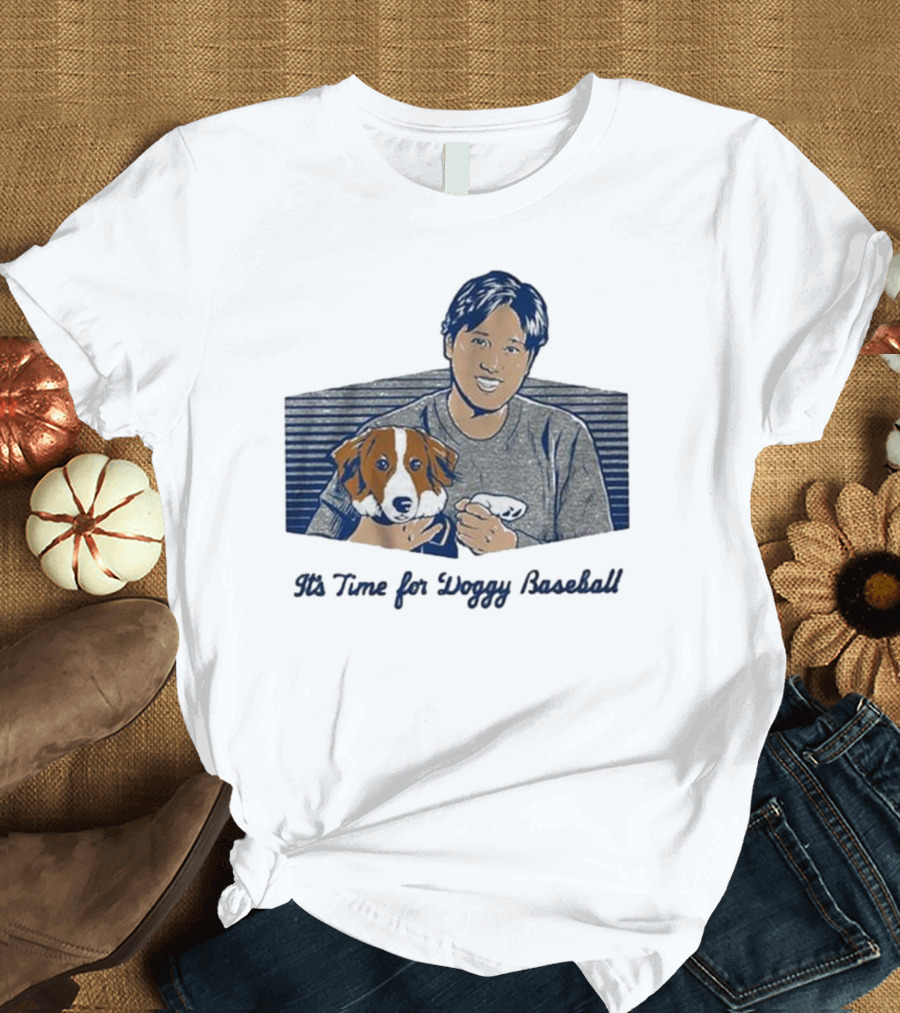 Shohei Ohtani It's Time for Doggy Baseball Quality Charm T-Shirt
