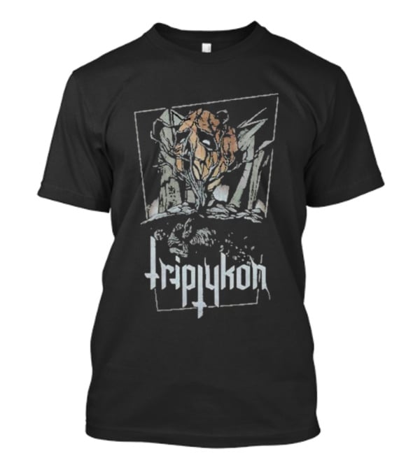 Triptykon Tree With Masked Face And Abstract Shapes T-Shirt