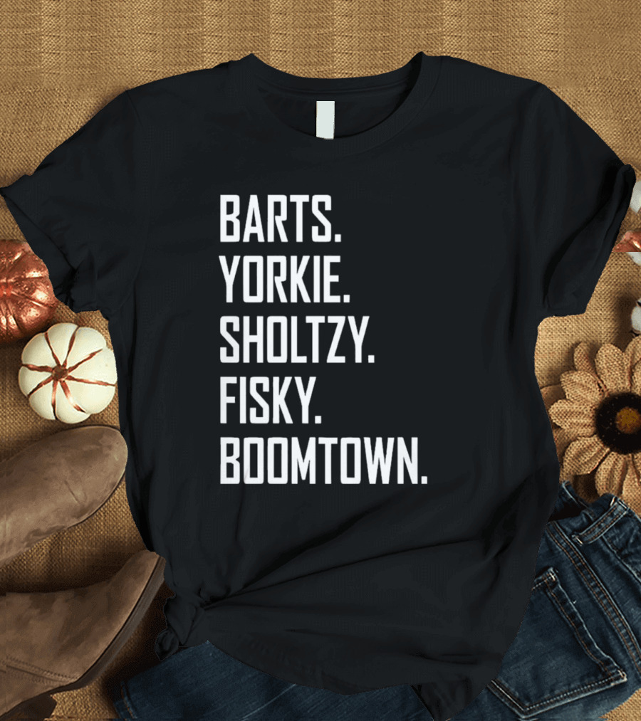 Barts Yorkie Sholtzy Fisky Boomtown Text Sequence T-Shirt