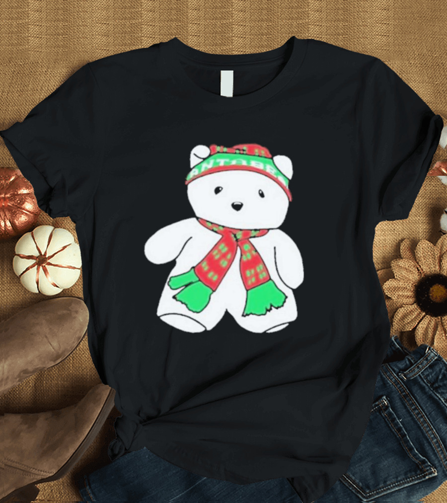 Santa Bear Minnesota Christmas Scarf and Hat Bundle T-Shirt
