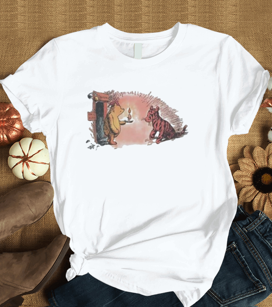 Tigger Conversation with Bear and Candle Public Domain T-Shirt