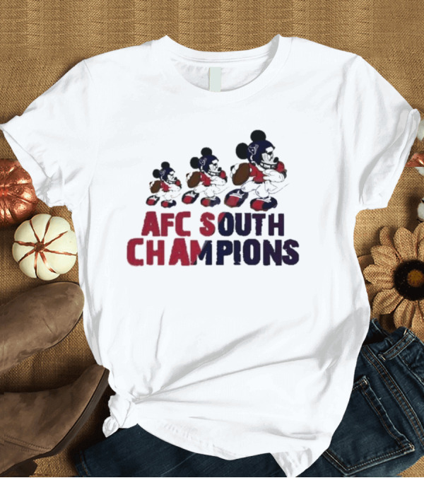 T-Shirt: Mickey Mouse Disney Houston Texans AFC South Champions 2023-2024 T-Shirt Mickey Mouse Disney Houston Texans AFC South Champions 2023-2024 T-Shirt