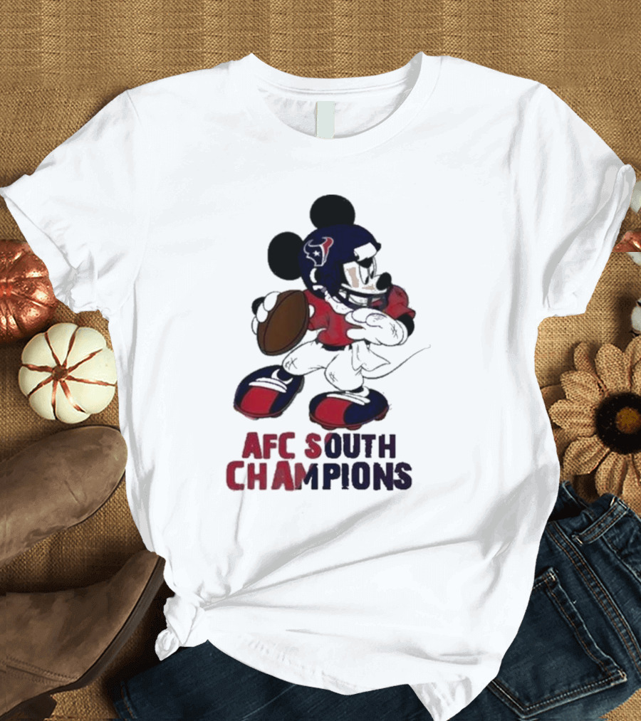 Mickey Mouse Houston Texans AFC South Champions 2023-2024 T-Shirt