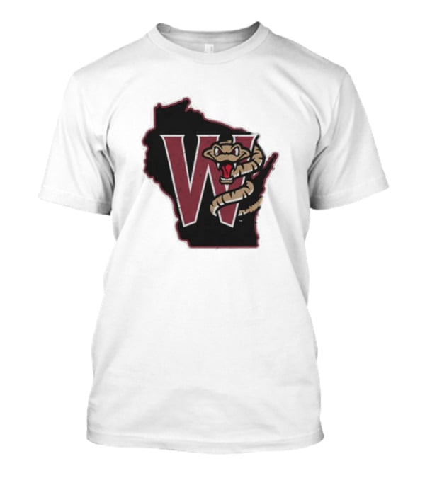 Black Timber Rattlers Wisconsin W Snake T-Shirt