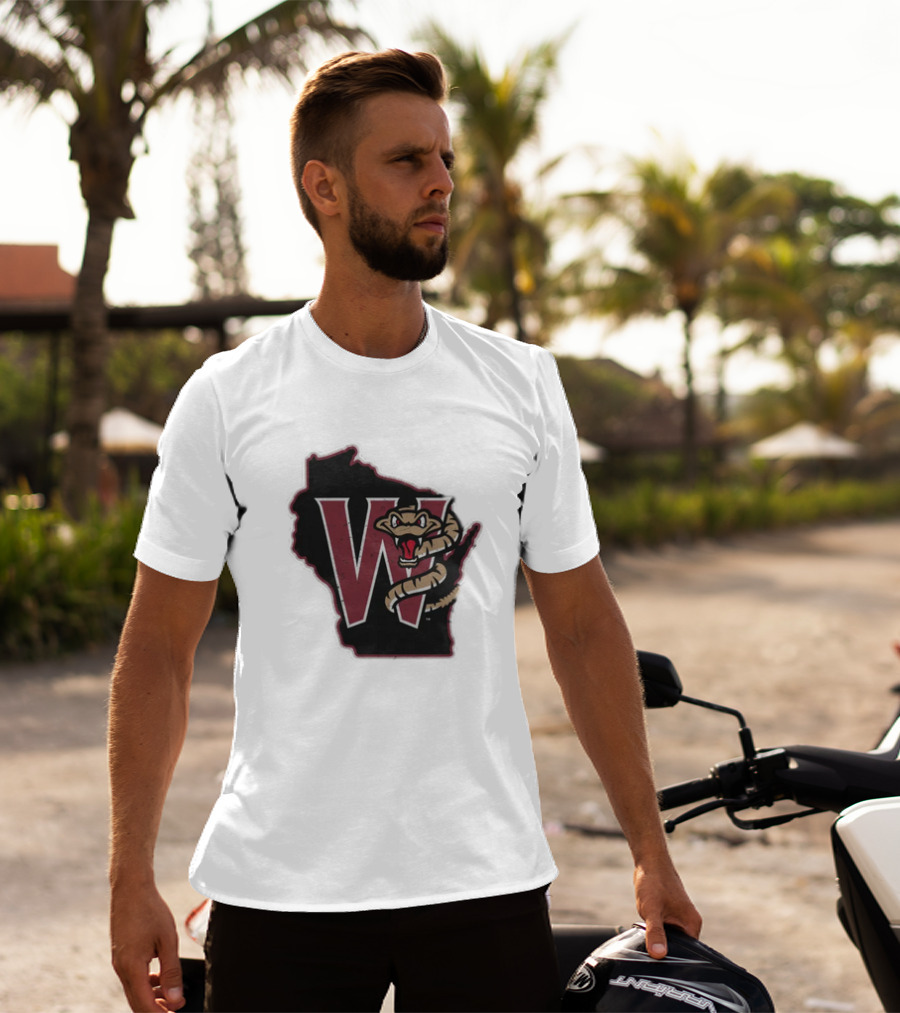 Black Timber Rattlers Wisconsin W Snake T-Shirt