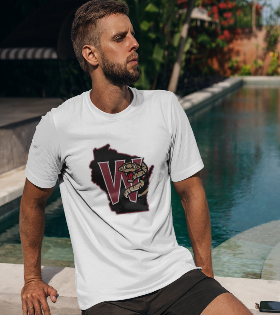 Black Timber Rattlers Wisconsin W Snake T-Shirt