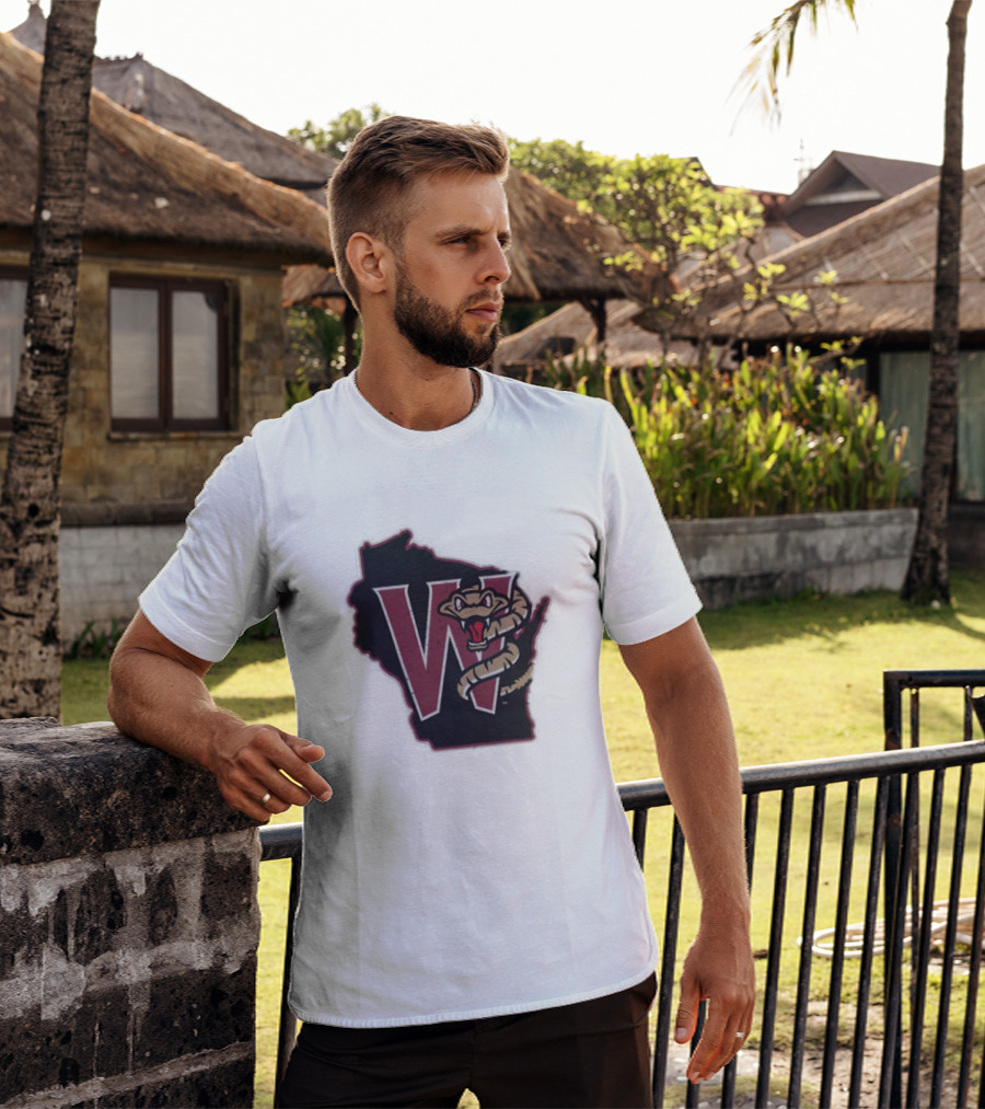 Black Timber Rattlers Wisconsin W Snake T-Shirt