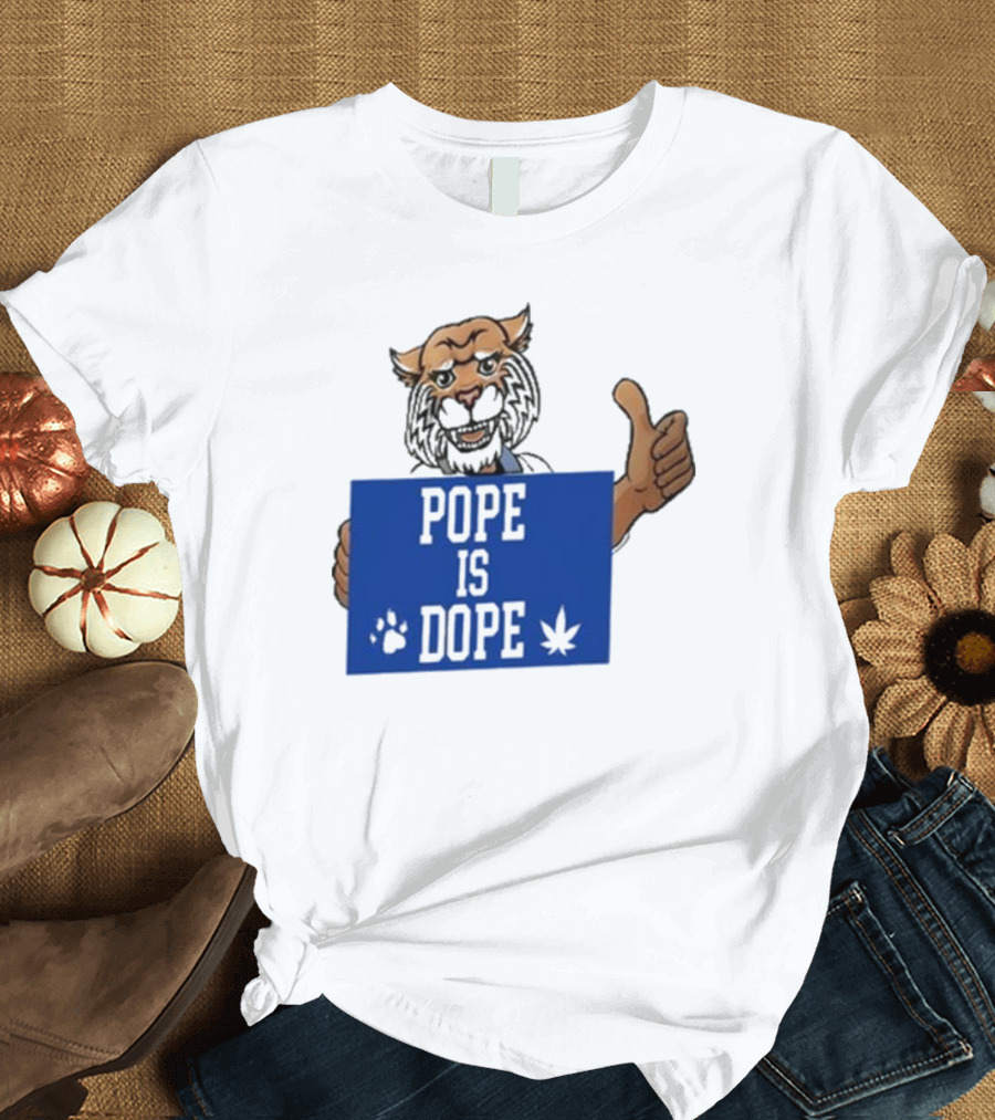 Pope Is Dope Kentucky Wildcat Thumbs Up Paw Leaf T-Shirt