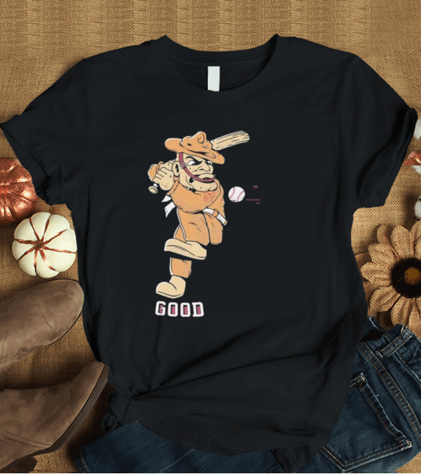 T-Shirt: Good Tam Baseball Comic Character Swinging at Pitch T-Shirt Good Tam Baseball Comic Character Swinging at Pitch T-Shirt