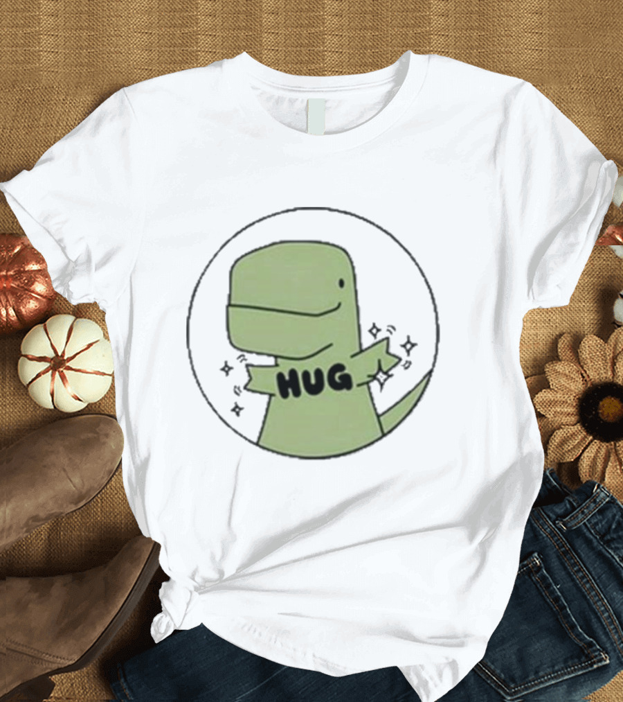 Timmy Dinosaur Hug Cute Embrace T-Shirt