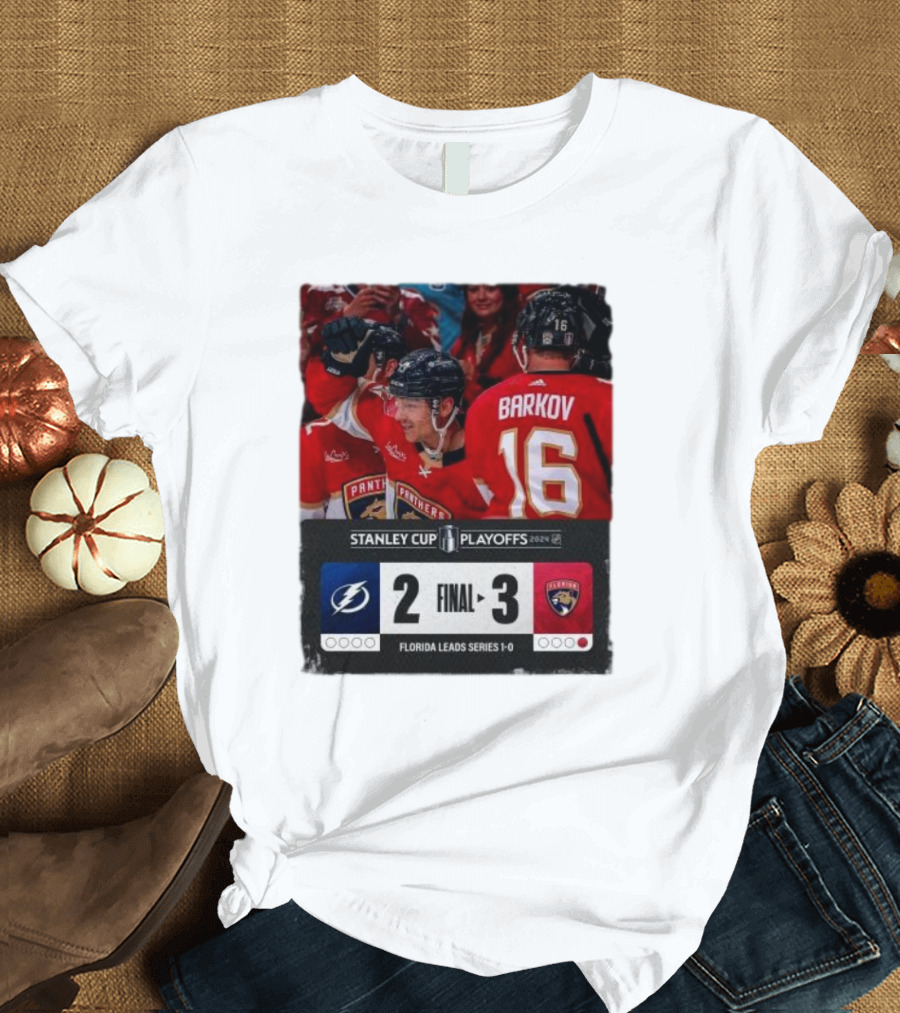 Florida Panthers 3-2 Tampa Bay Lightning 2024 NHL Stanley Cup Playoffs First Round Victory T-Shirt