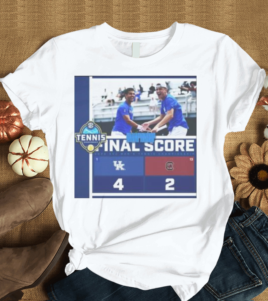 Kentucky Wildcats Defeat South Carolina 4-2 in 2024 SEC Men’s Tennis Championship Final Score T-Shirt